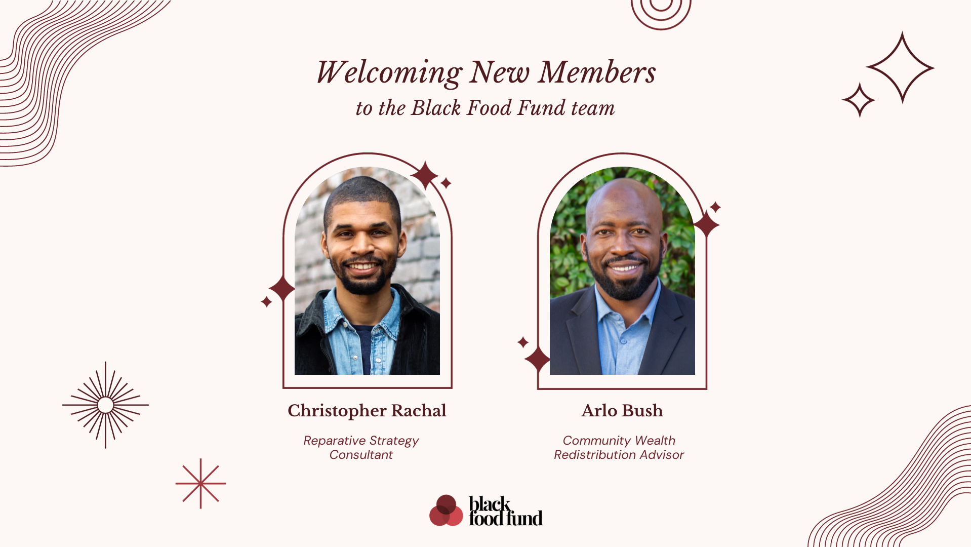 Christopher and Arlo join the Black Food Fund team